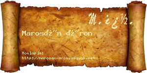 Marosán Áron névjegykártya