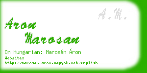 aron marosan business card