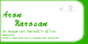 aron marosan business card